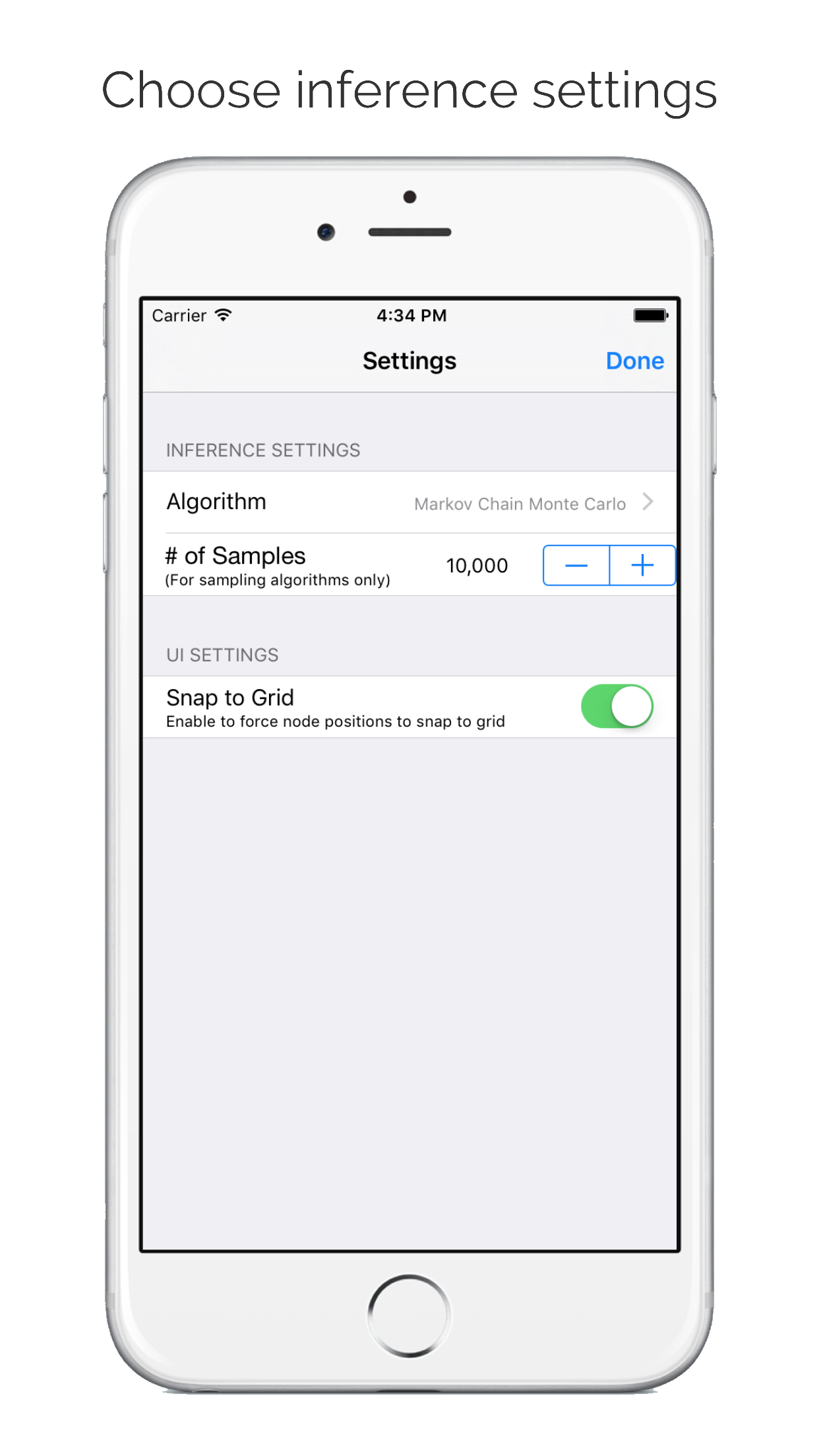 Choose inference settings